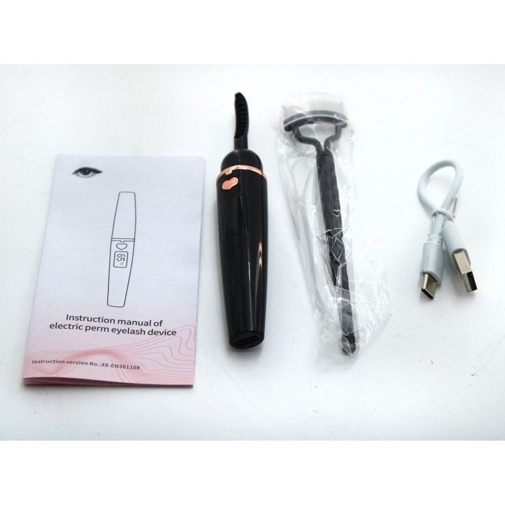 URSOBTF Heated Eyelash Curler Pro Rechargeable Electric Lash Curler Black